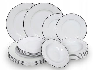 Porcelán, servis - MPLCo BLACK & WHITE večerný servis 18 ks.
